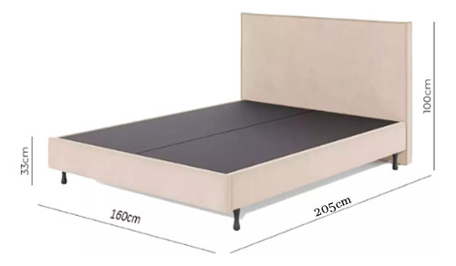 Cama One Queen Cabeceira Moderna Robusta Veludo Pé Eucalipto