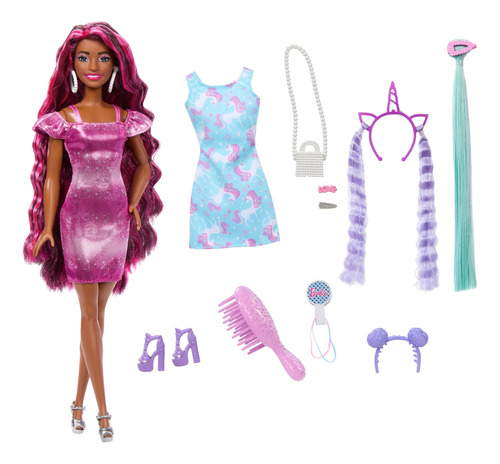 Barbie Totally Hair Muñeca Cabello Rosa Extra Largo