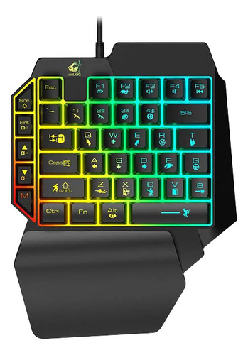 Teclado Con Luz De Una Mano Gamer G280