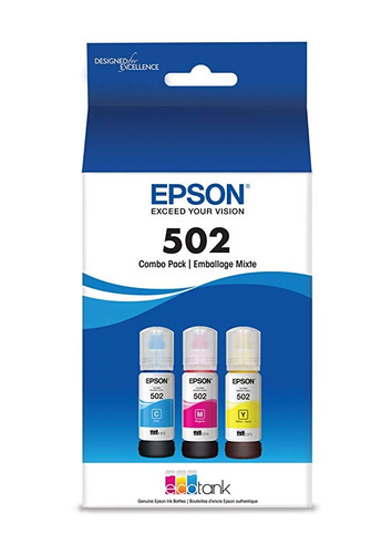 Epson T502 Color Ecotank Combo Pack Botella Auto-stop De Tin