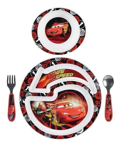 Juego De Alimentacion Disney Cars 4 Pzas 9m+