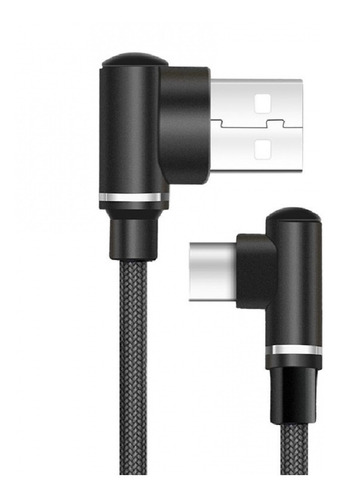 Imagen 1 de 1 de Cable Usb Tipo C Con Ficha De 90º Zealot C2t 1 Metro