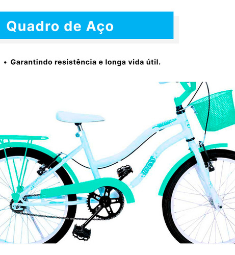 Bicicleta Aro 20 Forss Hello Com Cestinha - Pink Cor Branco/turquesa