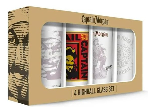 Captain Morgan Juego De 4 Vasos Highball