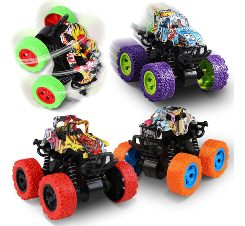 Juguetes Monster Truck, Buggy Toys De Montaña Paquete 4 Reg