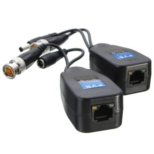 5 Pares Cat5e Rj45 6 Conector Coaxial Cctv Bnc Poder Video B