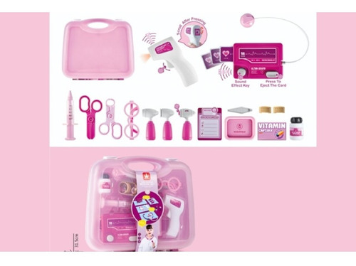Set Infantil De Doctor Kit Médico Rosa