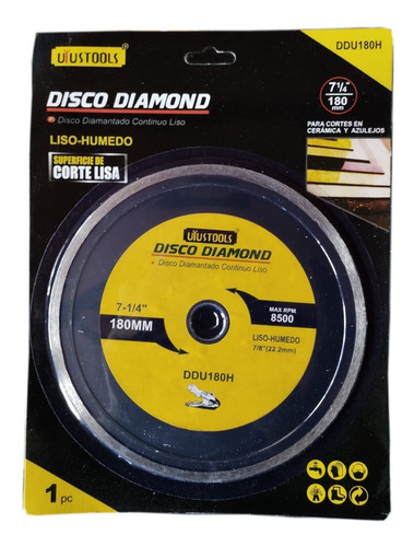 Disco Corte Diamantado 7 1/4  / 180mm Continuo Liso