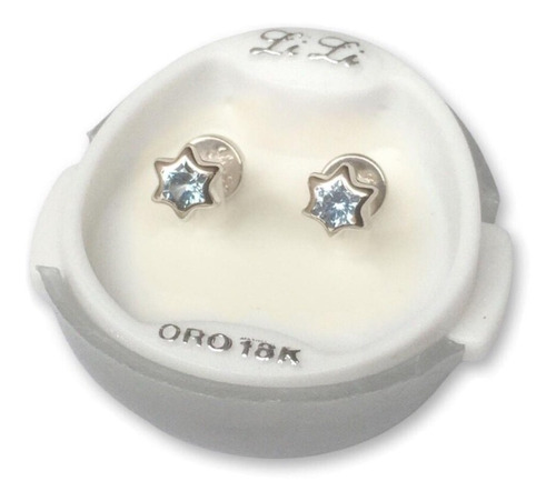 Aros Abridores Oro Blanco Marca Lili Mod Estrella Art 4026  