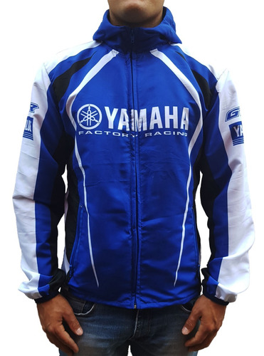 Campera Yamaha Racing Azul Con Blanco Forradas En Fas Motos