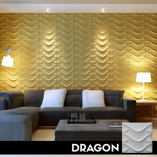 Panel 3d Dragon - Fibra Bambú - 24 Paneles - 50x50cm - 6m2