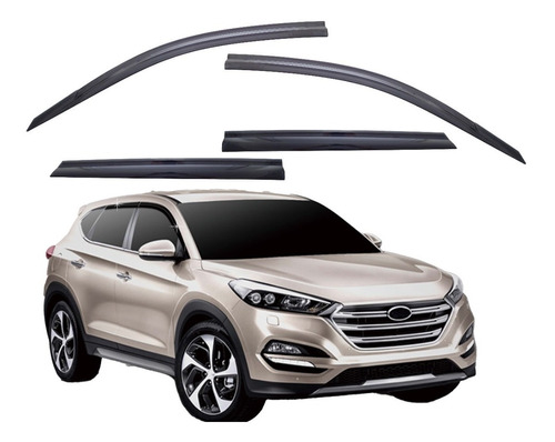 Aletas Bota Agua Negra Compatible Con Hyundai Tucson 16-18