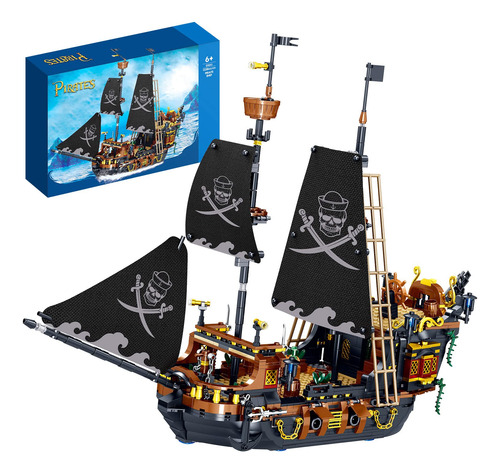 Mesiondy Mini Building Blocks Kit De Modelo De Barco Pirata 