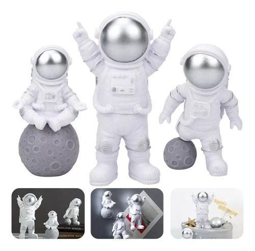 3pcs De Adornos De Astronauta Para El Aterrizaje En La Luna