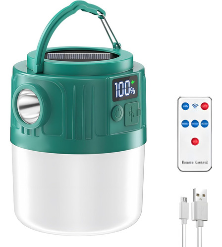 Lámpara Solar Led De Linterna De 1200-3600 Mah, 5 Modos De L