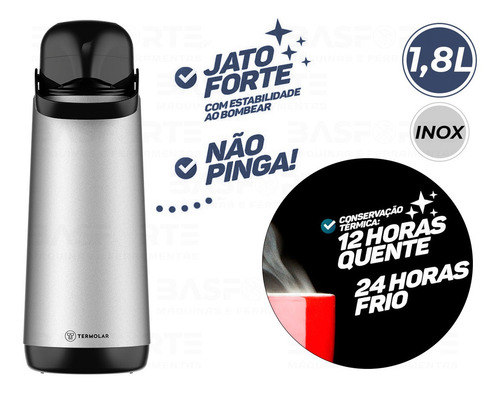 Garrafa Térmica Termolar Lúmina Bomba De Pressão 1l