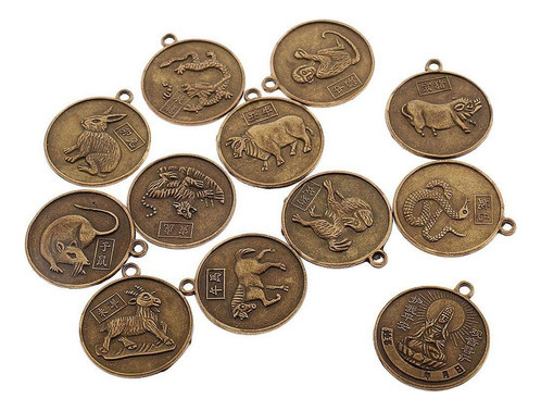 .. 3x12 Unids / Set Signos Del Zodiaco Chino Animales Moneda