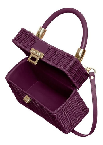 Imagem 3 de 4 de Bolsa Petite Jolie Bau Modelo Capri Lançamento Palha
