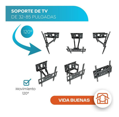 Soporte Para Tv Doble Brazo Desde La 32 Hasta 70