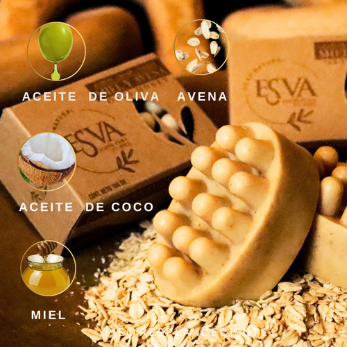 Jabón Masaje Avena Y Miel Esva Natural 100g Pack 3