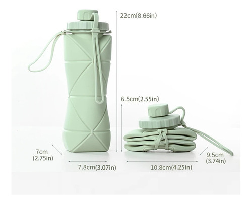 Botella De Agua Deportiva Portátil Y Reutilizable De 600 Ml