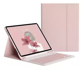 Capa Para Tablet Com Teclado Para iPad, Magnética, Rosa