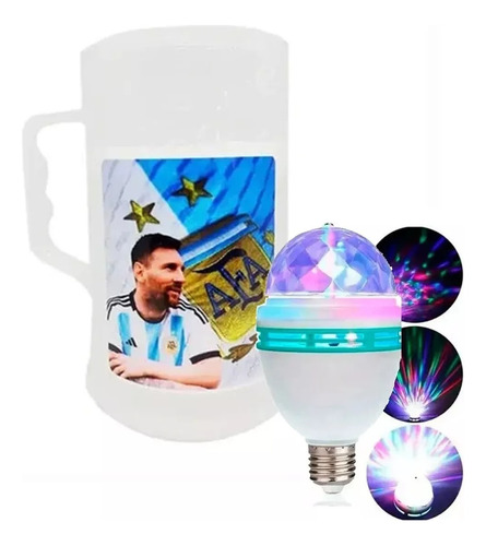 Kit Foco Giratorio Bolichero + Vaso Chopp Gel Mundial