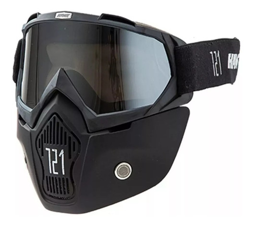 Mascara Hawk Negra Con Visor Cromado- En Teo Motos