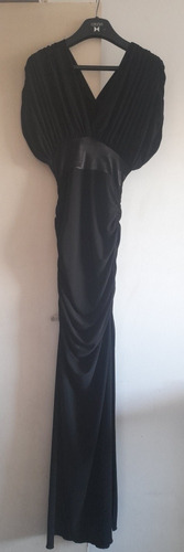 Vestido Negro Largo Fino Sirena Elastizado T U ( S/ M) 