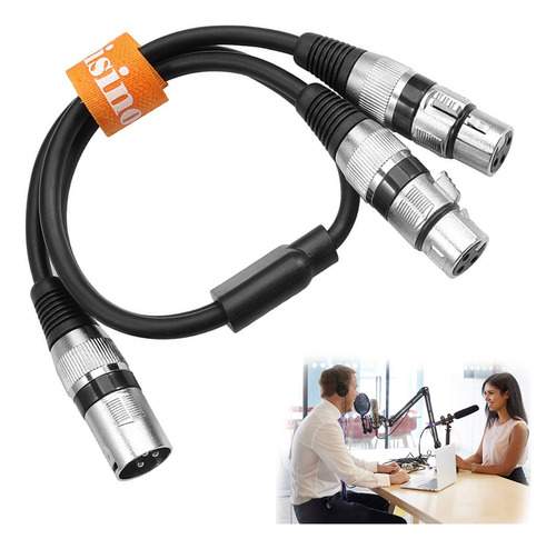 Cable Adaptador De Audio Xlr Macho A 2 Xlr Hembra Balanceado
