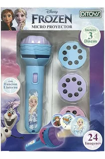 Linterna Micro Proyector Infantil Disney Frozen Color De La Linterna Celeste Color De La Luz Blanco