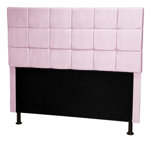 Cabeceira De Cama Box Londres Casal 140cm X 118cm Suede Cor Rosa Bebê