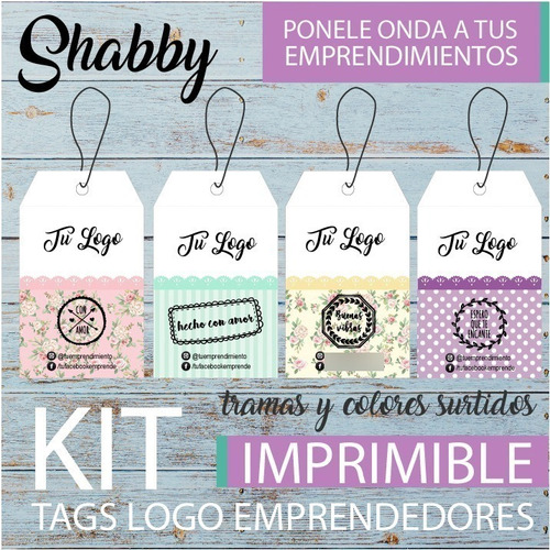 Imprimible Emprendedores Tu Logo Tags Shabby A4 Etiquetas