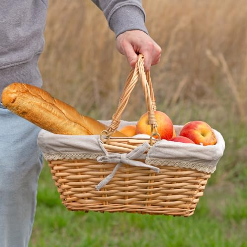 Cornucopia Brands - Cesta De Mimbre Rectangular Con Asas (n