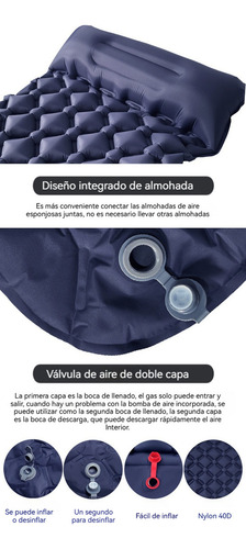 Colchón Doble Que Se Puede Inflar Es Portátil Acampamiento Naranja