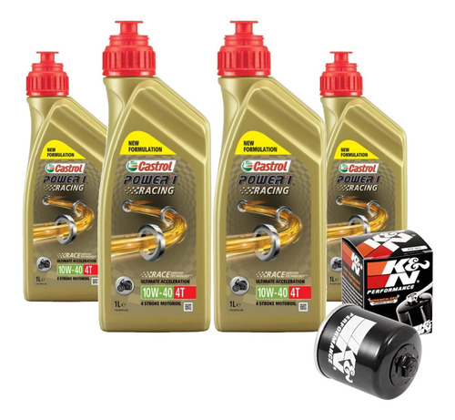 4 Lts Óleo Castrol Power1 10w40 + Filtro K&n Tiger 800 1200