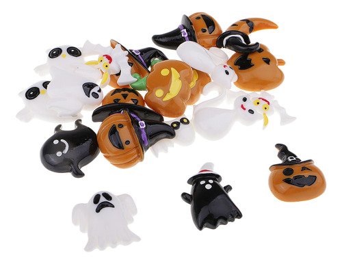 40 Piezas De Resina De Calabaza De Halloween Clip De Lazo De