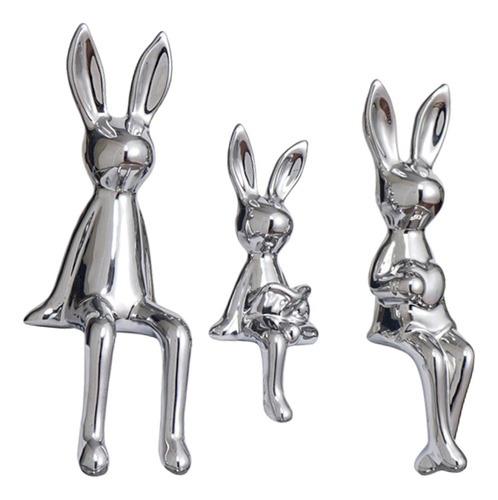 Figura Familiar De Conejitos De 3 Piezas, Colección De