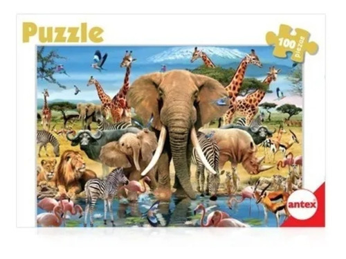 Rompecabezas Puzzle 100 Piezas Animales Selva Antex