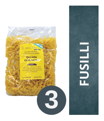 Pasta Seca Qui-noa Catamarca Fusilli 3 X 500 Gr