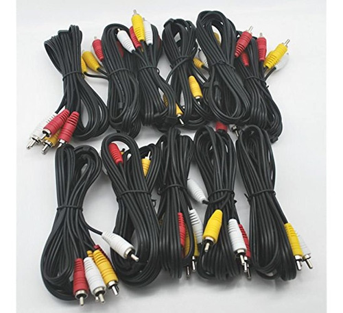 Lote De 10 Nuevos Cables Compuestos De Audio / Video Rca De 