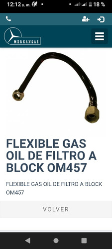 Flexible Del Filtro Al Bloque De Motor. 1938 Om 457 La