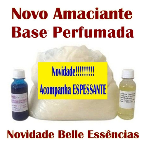 3kg Base Amaciante Concentrado+200 Ml Essência+corante 120lt