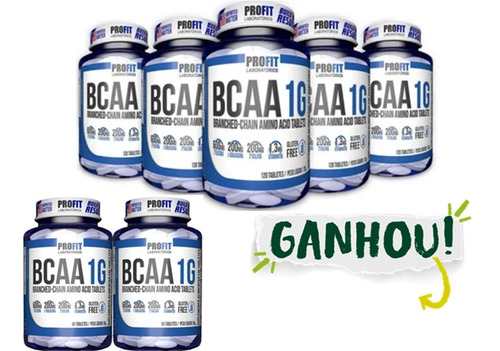 Kit Revenda 7 Bcaa- Compre 5 Bcaa 120 Ganhe + 2 Bcaa 60 Cáps