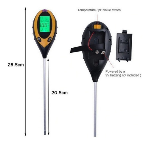 Soil 4 En 1 Medidor De Ph Digital De Humedad ,temp.