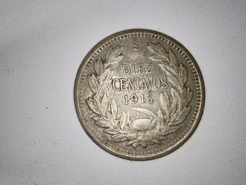 Moneda Chile 10 Centavos 1913 Plata (x1609