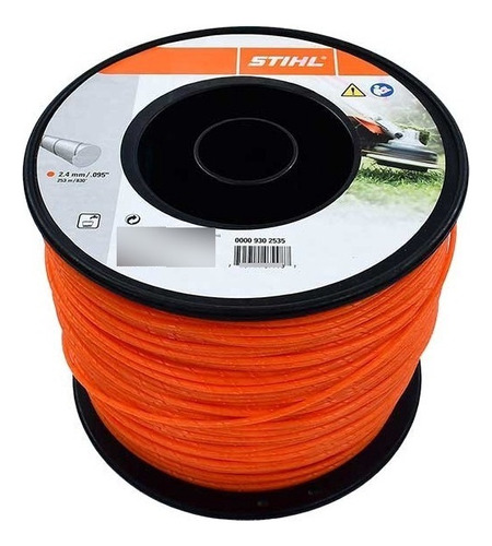 Hilo De Corte Redondo 2.4 Mm Nylon Stihl 0000 930 2535 Rollo Color Naranja