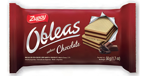 Caja Obleas Zupay De Chocolate 50gr X 56 Uni