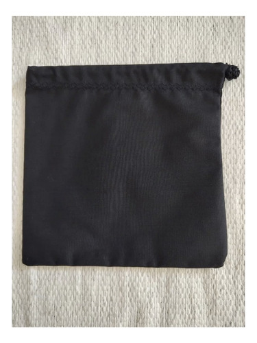 Bolsa/bolsita De Tela Negro-15x15 Cm- Pack 5 Unidades Negro Lisa Con Cordon