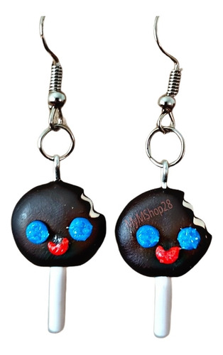 Imagen 1 de 1 de Aretes Paleta Payaso Miniatura Hechos A Mano Plástico Mym